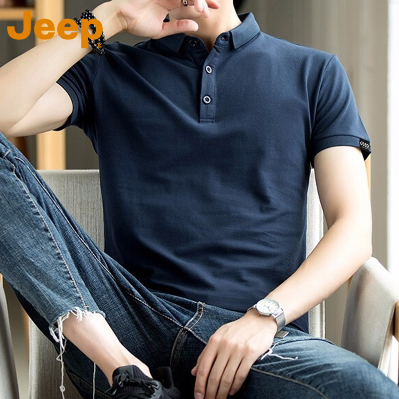 JEEP吉普官方正品polo衫短袖t恤男款夏季薄款潮男修身带领上衣服
