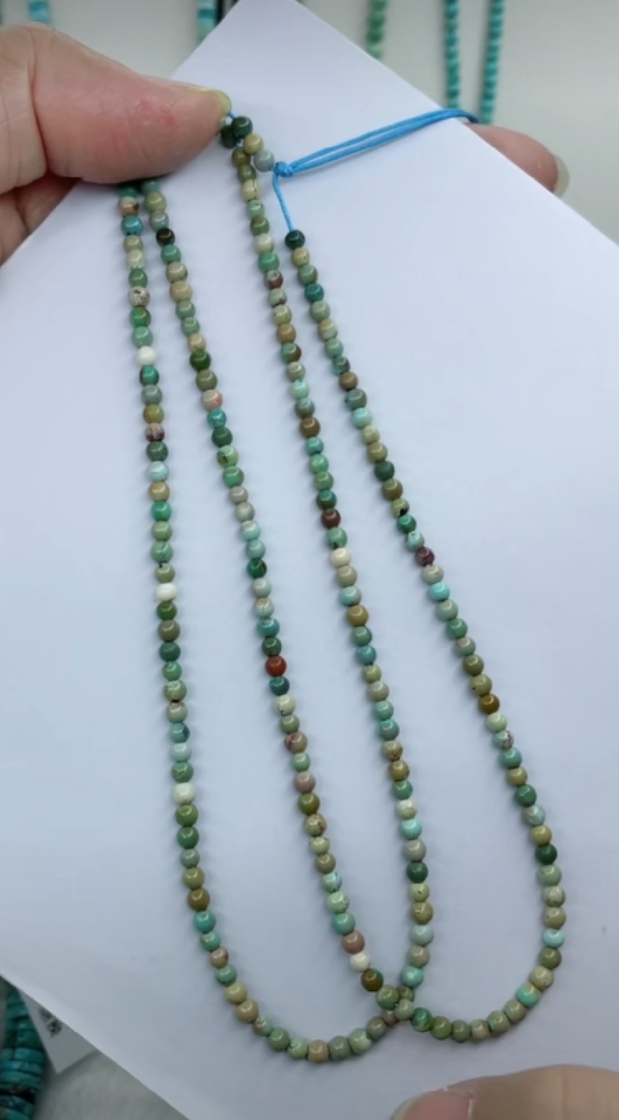 天然原矿绿松石米珠链