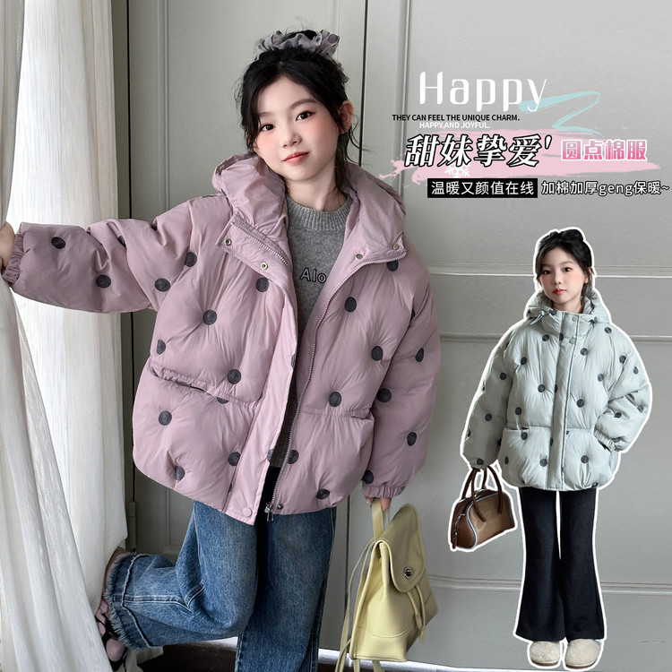 女童棉衣冬装2025新款洋气童装小女孩棉服加厚冬季外套中大童棉袄