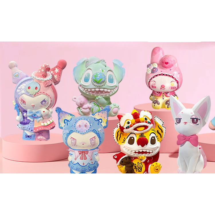 网红超火大号库洛米石膏白胚娃娃儿童DIY涂色摆摊适用附赠颜