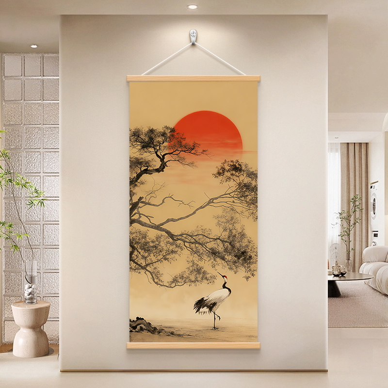 【书法宣绒布材质】卷轴挂画进门入户玄关装饰画现代轻奢挂画简约