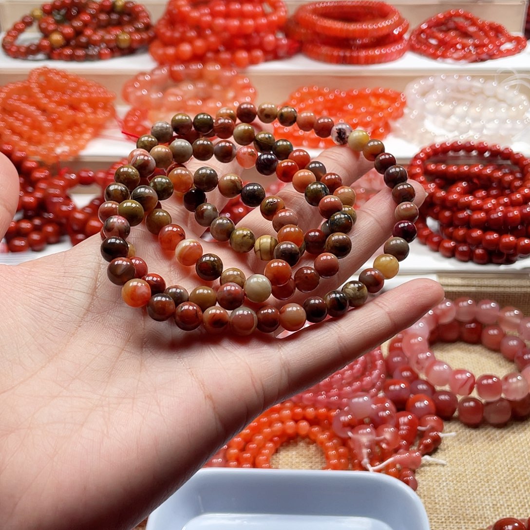 南红玛瑙未镶嵌手链