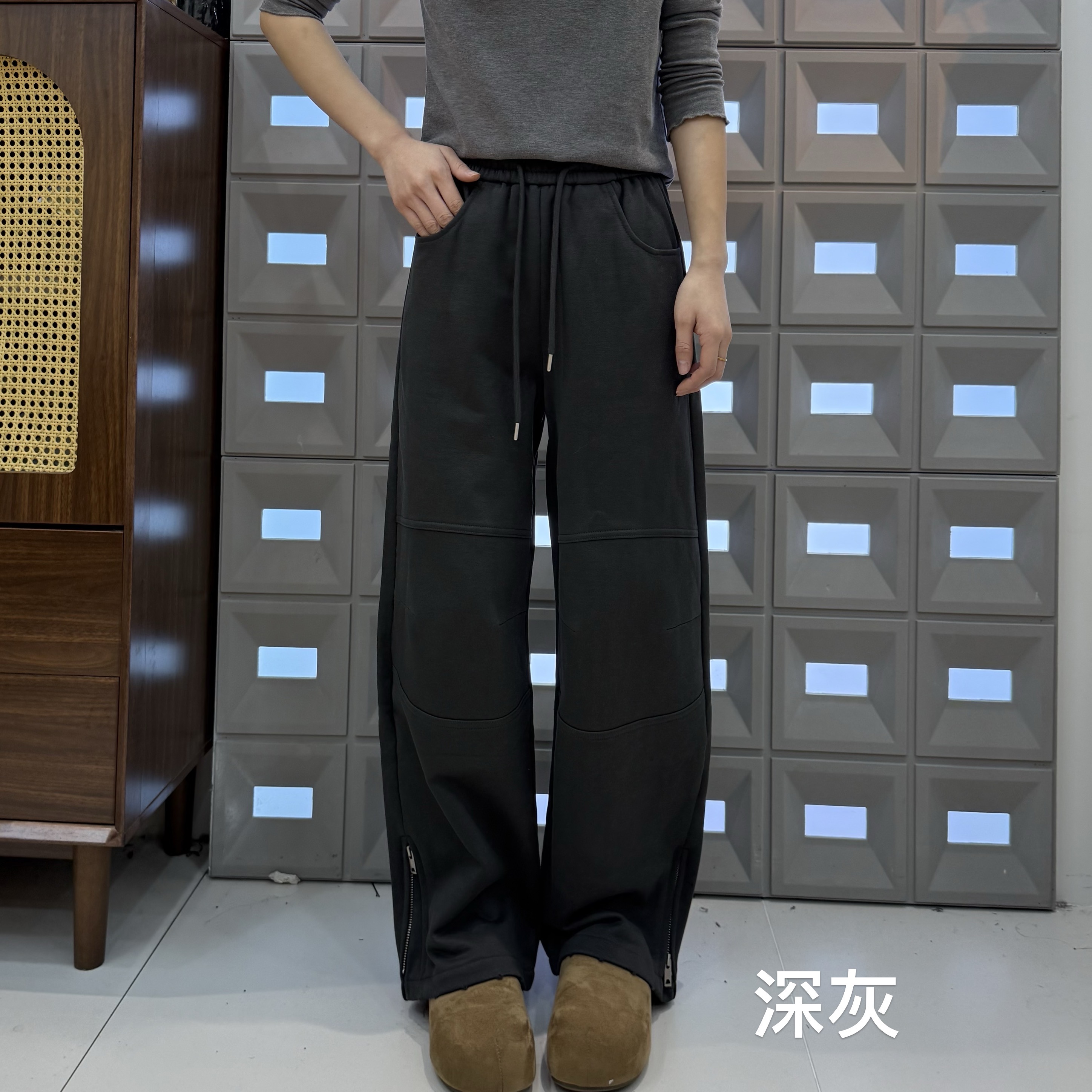 【坦姐严选 实体品质】新款加绒休闲工装裤25-882