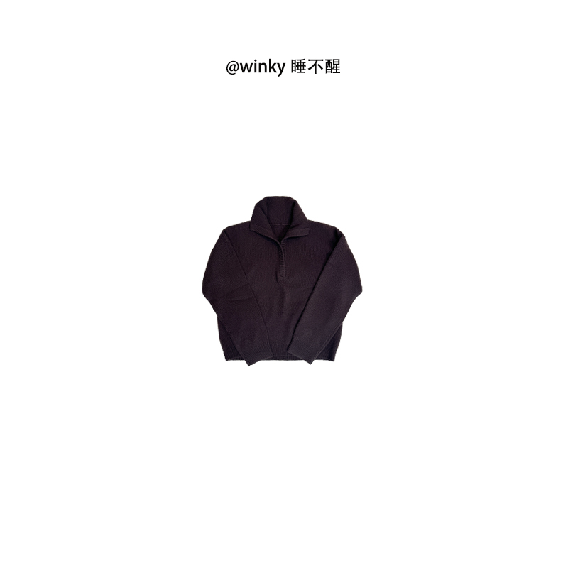 羊毛牦牛绒立领套头毛衣