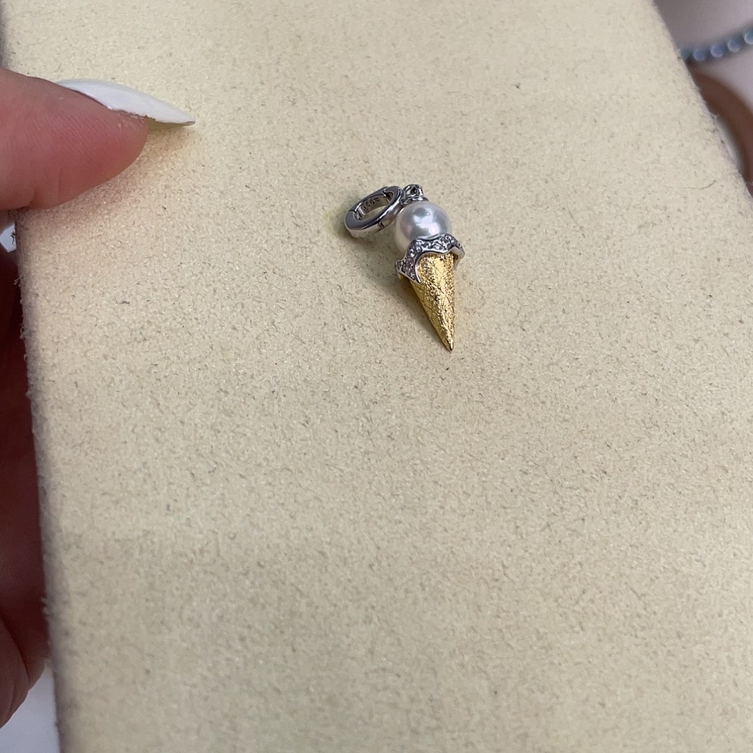 吊坠(不含链)银S925镶嵌海水珍珠