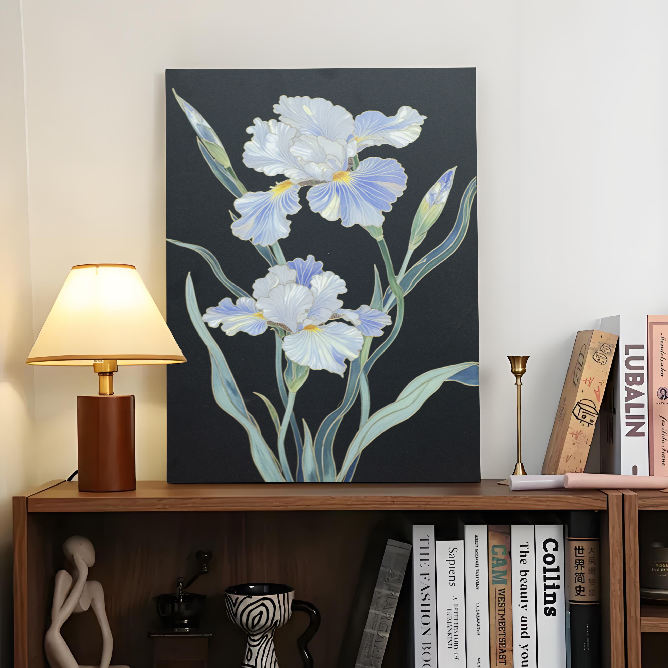 北欧花卉装饰画客厅沙发背景墙肌理感抽象小众艺术高级感鸢尾3040