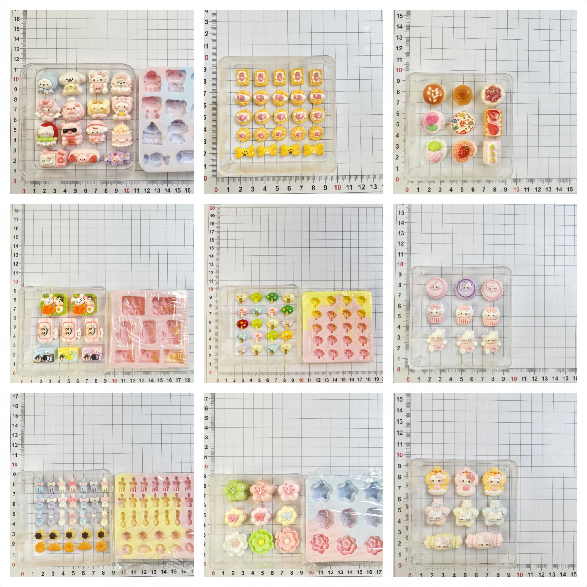 LA4系列小捏捏模具食品级硅胶滴胶火漆蜡模具联排模具好脱模模具