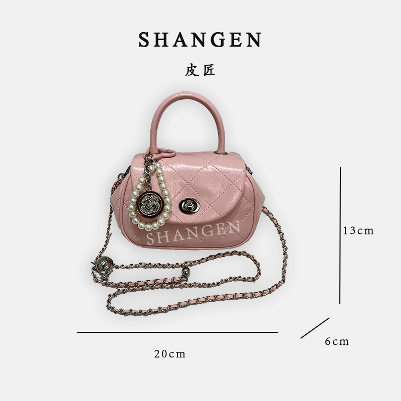 【尚恩瑞熙】ZT-D7156-珊瑚粉-轻奢时尚女士新款手提单肩斜挎包