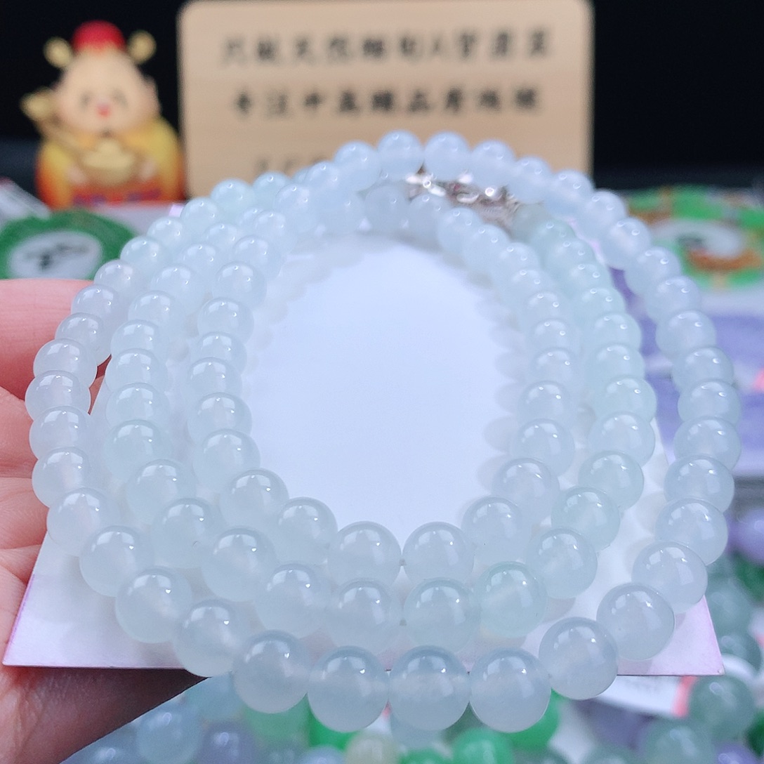 翡翠手链未镶嵌卡7mm