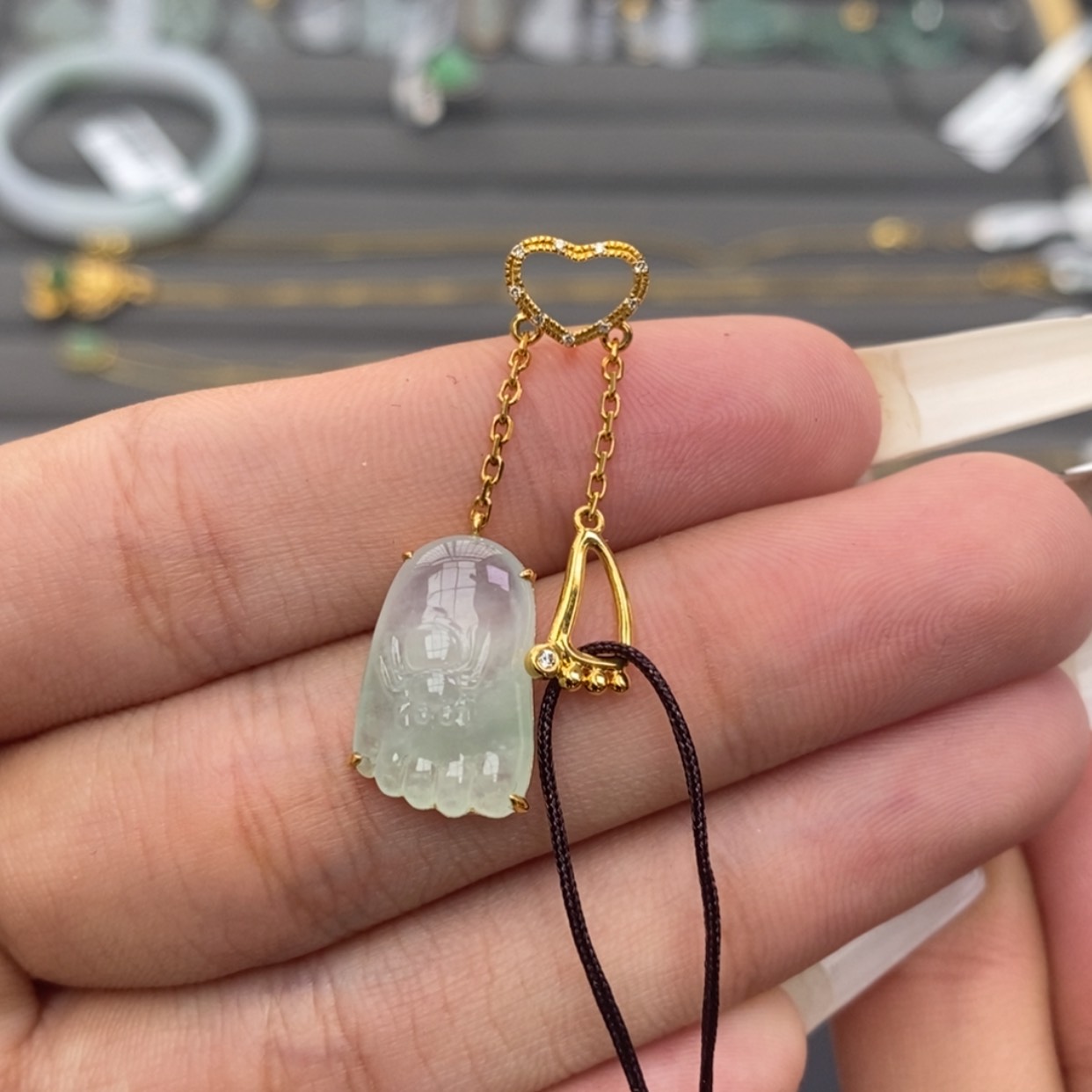 【闪购商品】18K金镶嵌挂件翡翠