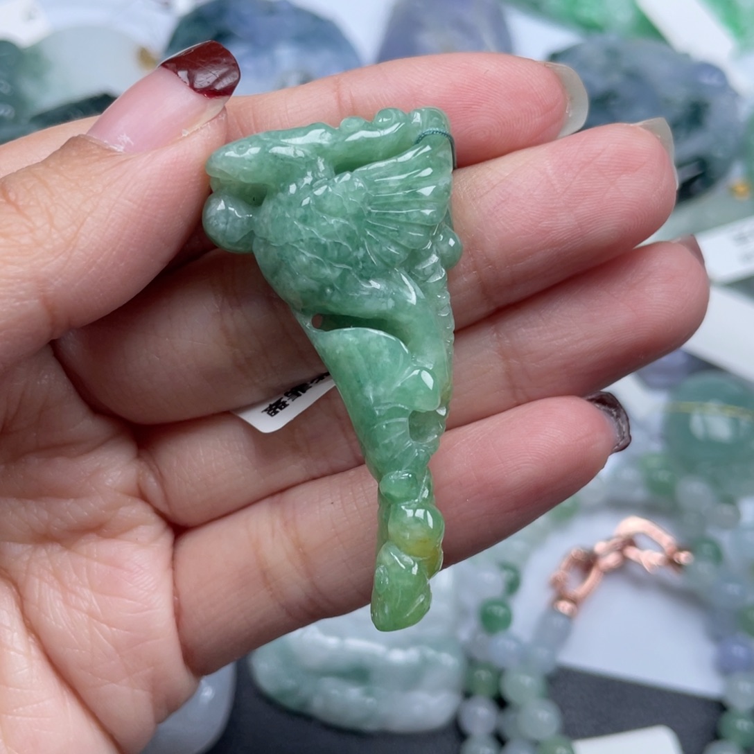 翡翠颈饰未镶嵌纯天然a货缅甸翡翠包邮