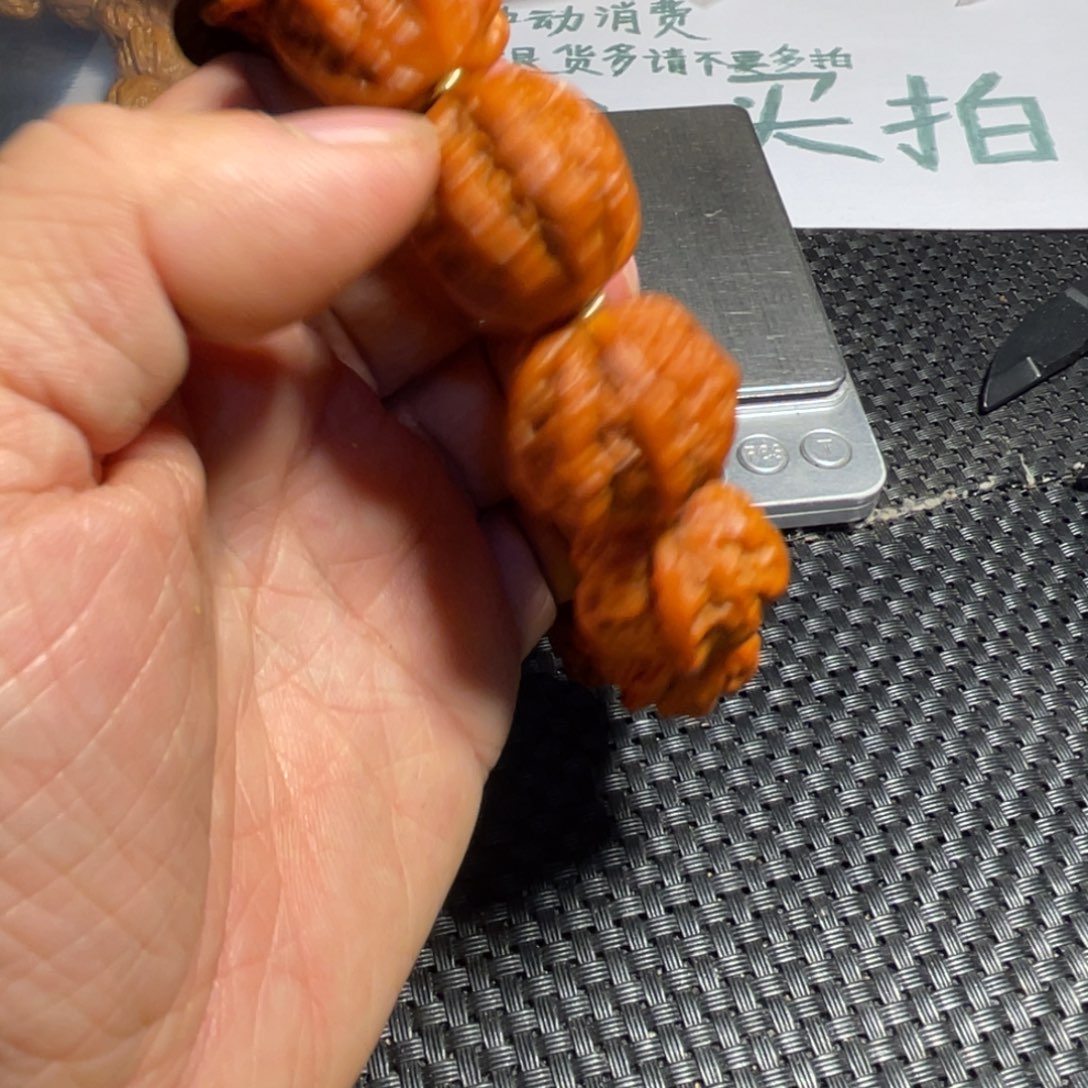 大***毛文玩核桃手串霸王筋