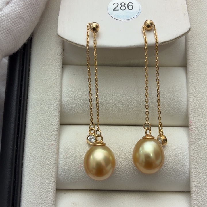 银S925镶嵌耳饰海水珍珠