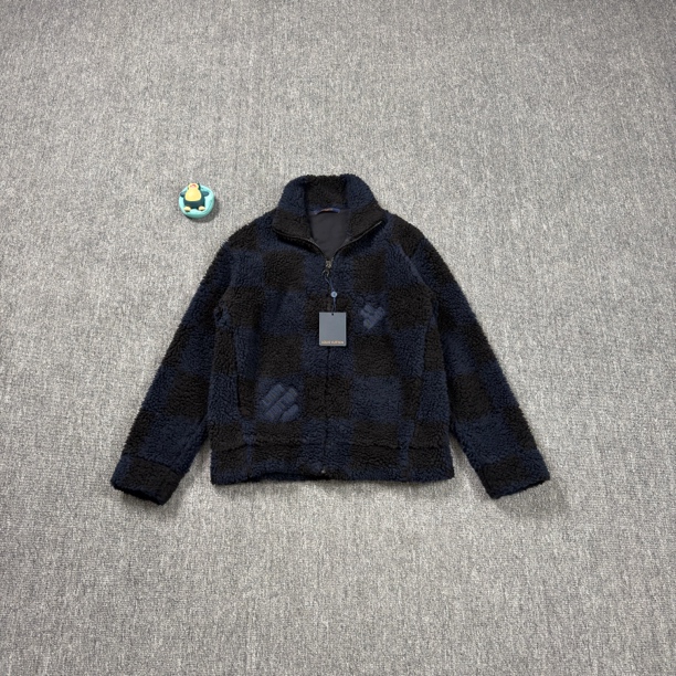 未使用 LouisVuitton/路易威登 LV Nigo联名藏蓝色摇粒绒外套/L码