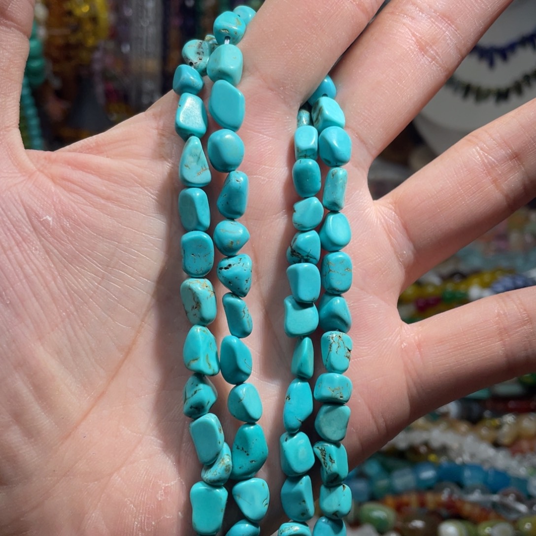 石英质玉，天然松随行糖豆8mm一条，未镶嵌