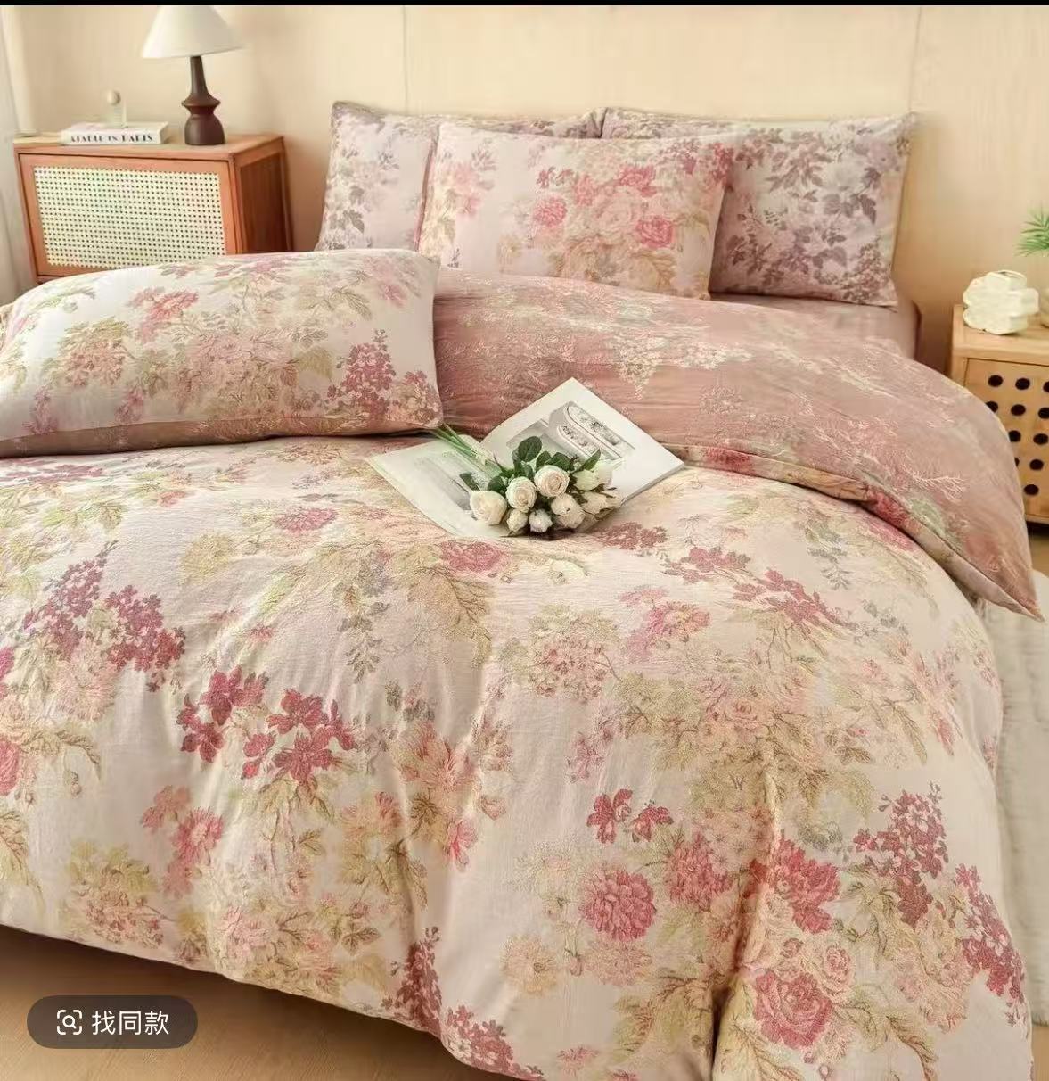 [落霞秋水]240*250 高端棉麻床单