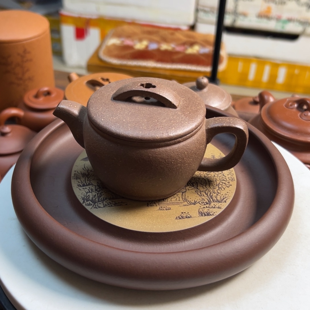 紫砂茶杯寒*雪五彩段泥汉瓦160