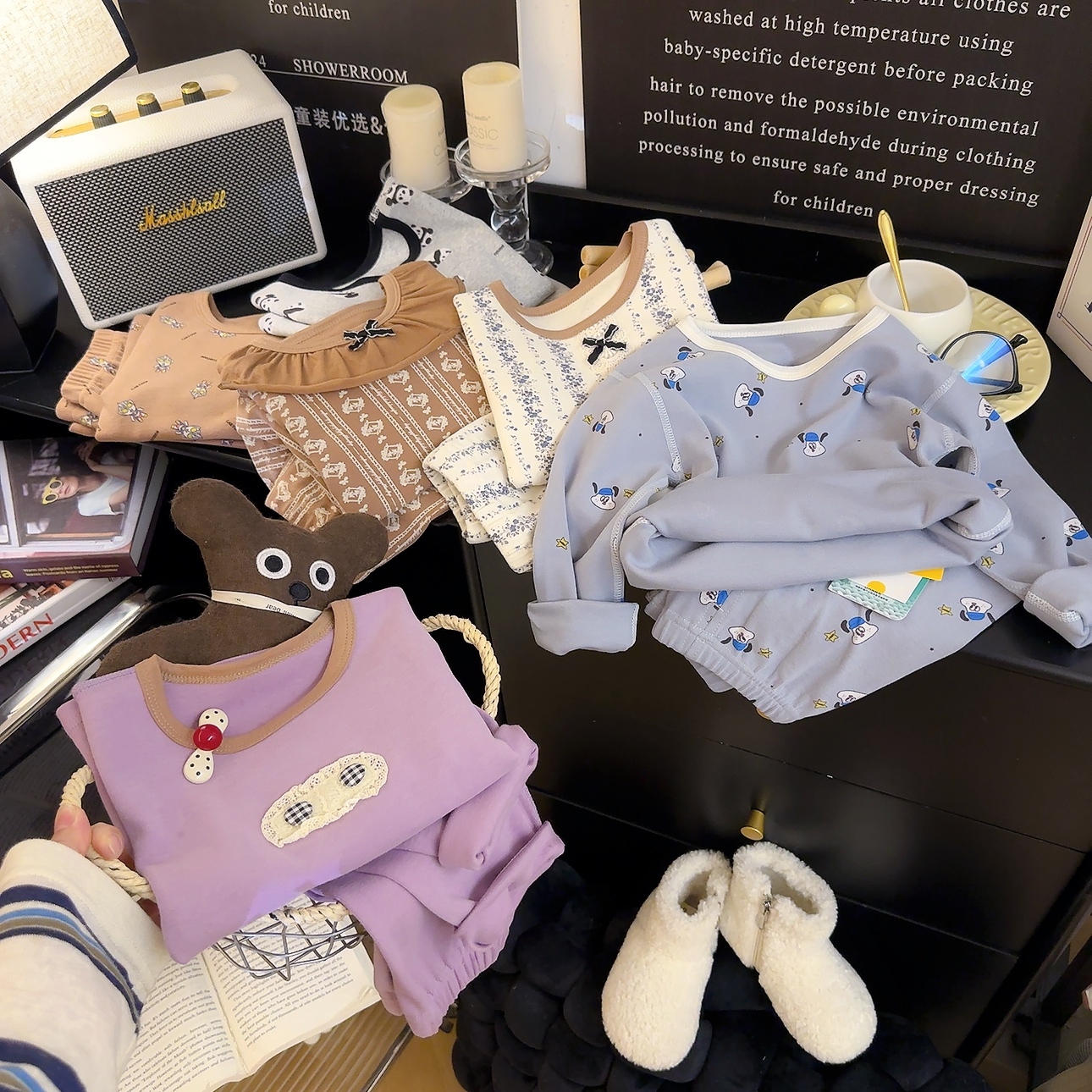 【300克10A抗菌】儿童A类纯棉套装时尚保暖洋气家居服亲肤秋衣秋裤