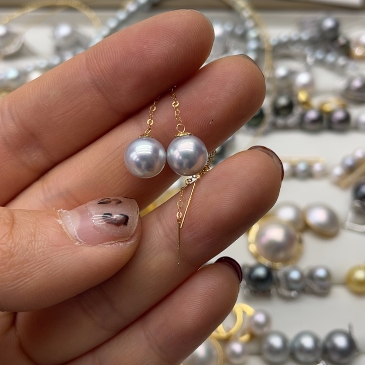 海水珍珠耳饰18K金镶嵌