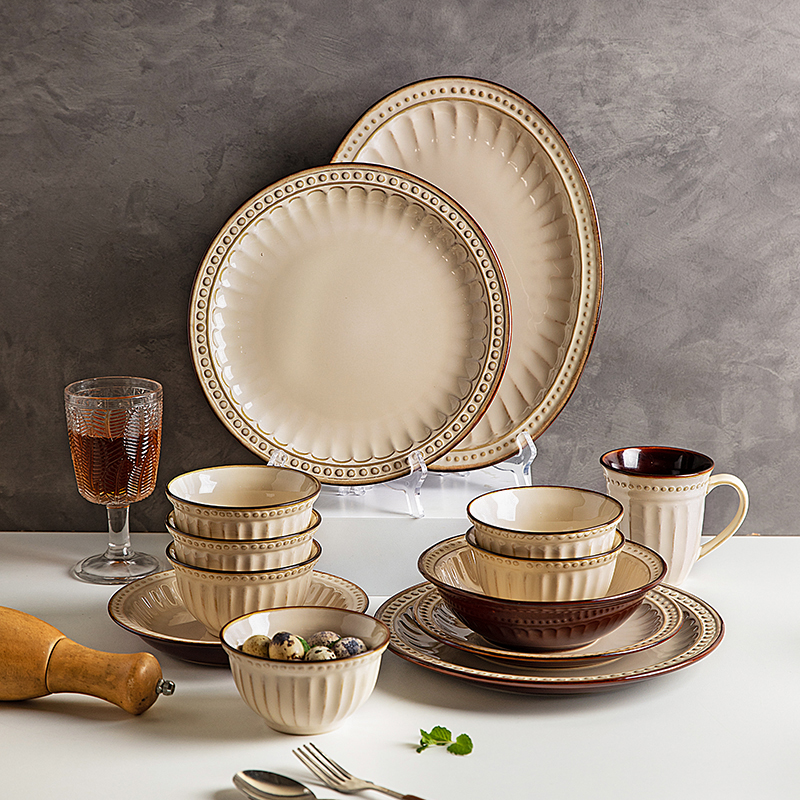 摩登主妇餐具法式碗具高级感乔迁新居新婚礼物碗碟筷碗盘套装家用