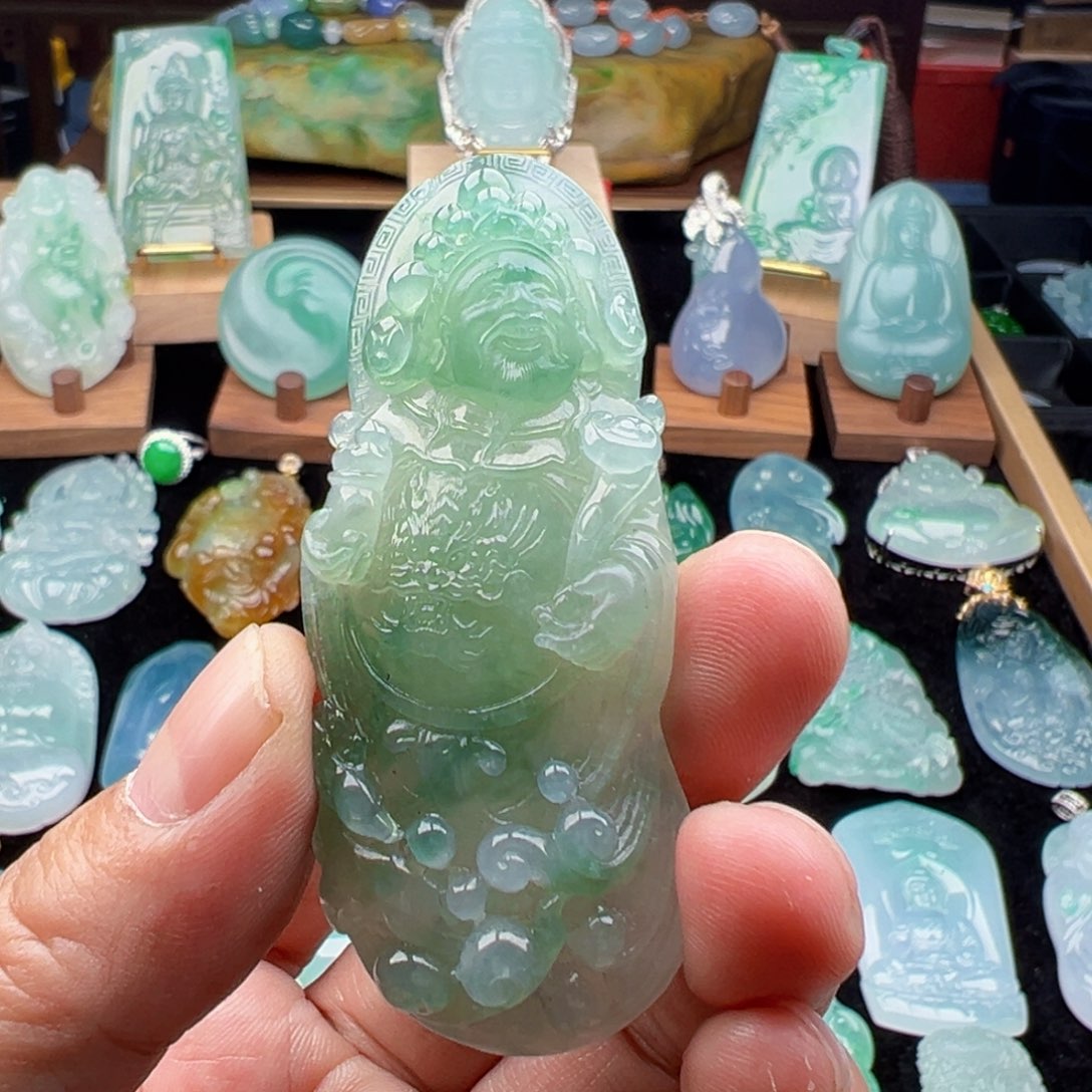 翡翠颈饰未镶嵌顺****-天然缅甸翡翠吊坠