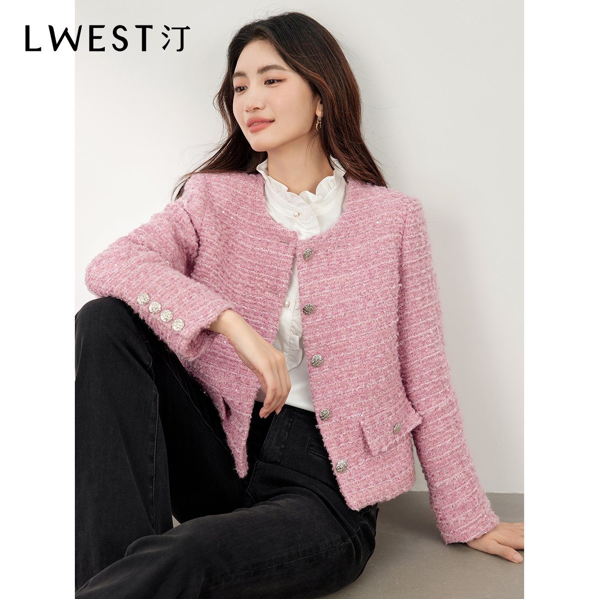 7404【马琦尧专属】朗文斯汀粗花呢小香风短外套DTYW4509A07404