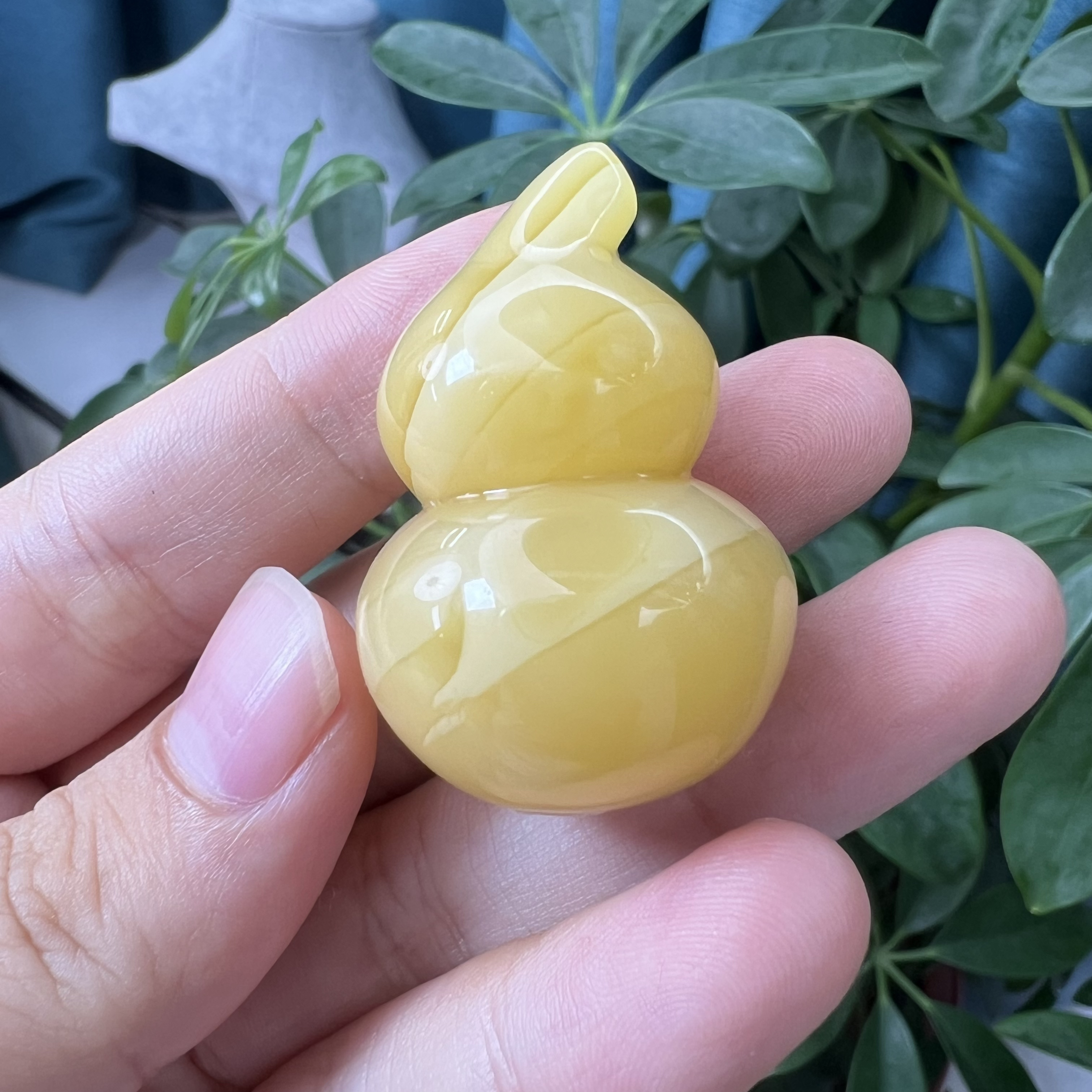 天然俄料妖花蜜蜡葫芦吊坠10.2g 带证书