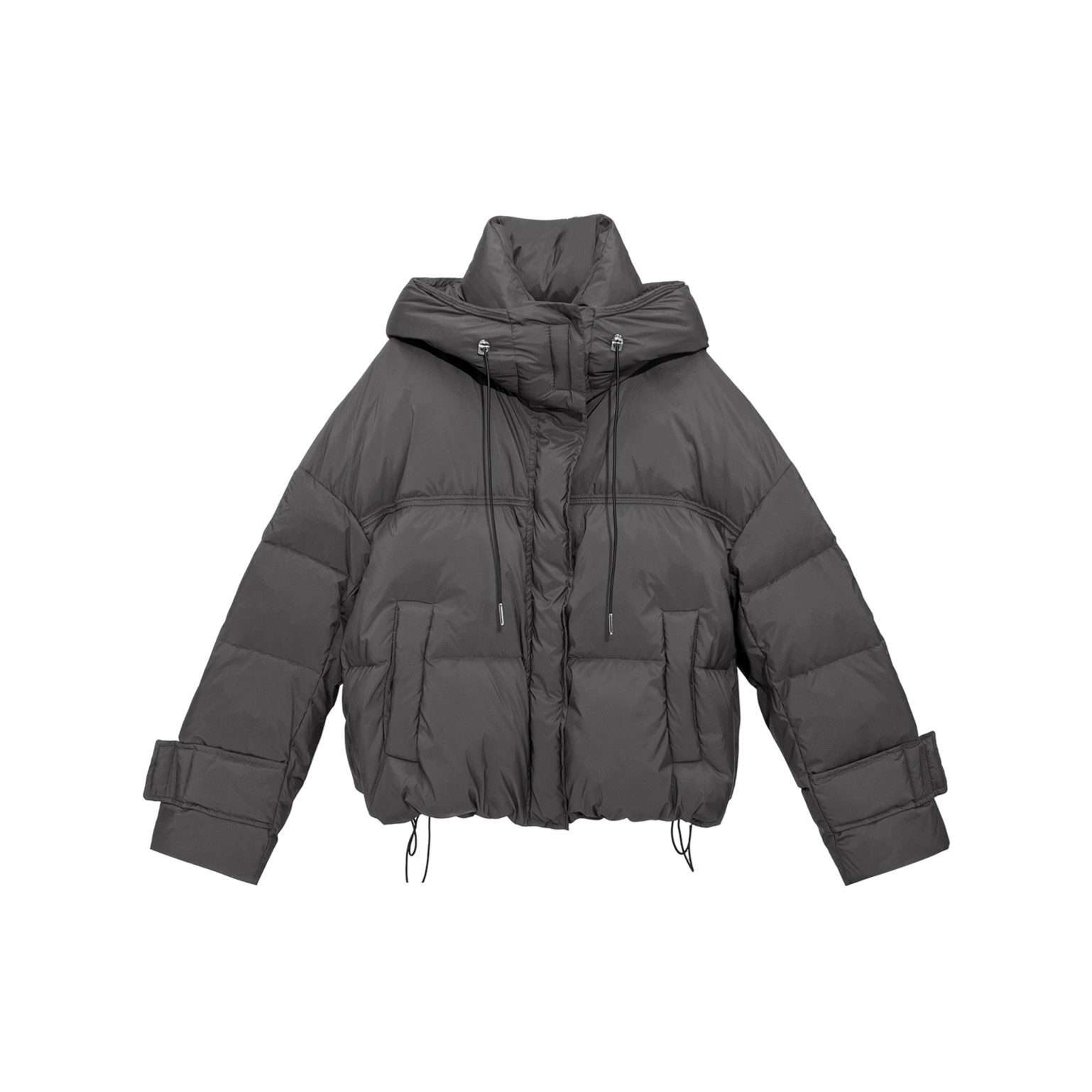 【钟意】灰色-2411568太古冬日恋岛时尚简约气质保暖连帽羽绒服