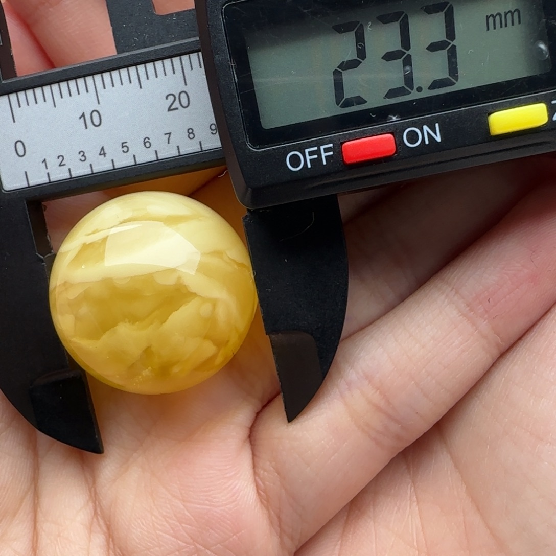 蜜蜡未镶嵌裸石微瑕飘花圆珠