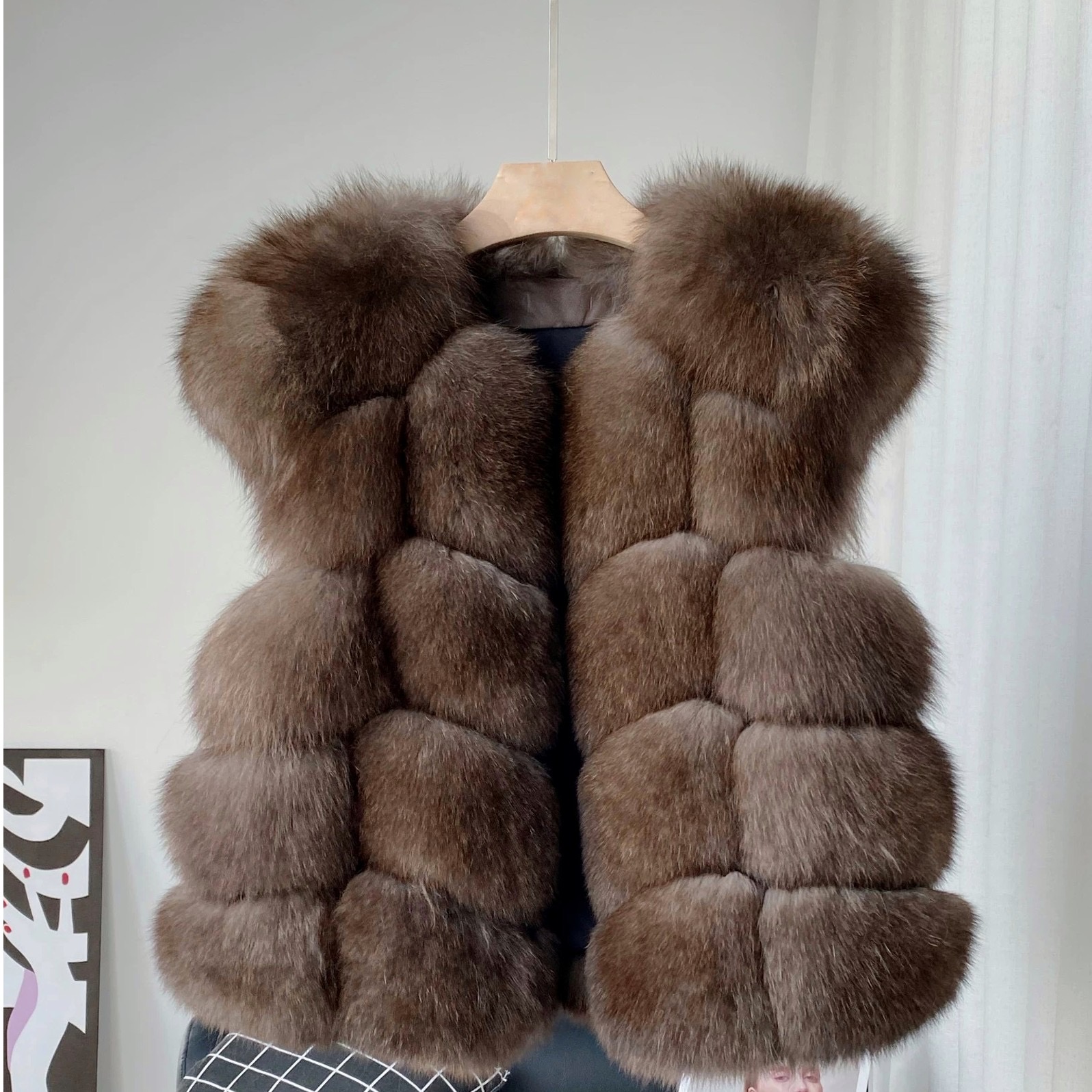 2025新款小飞袖冬季狐狸毛马甲