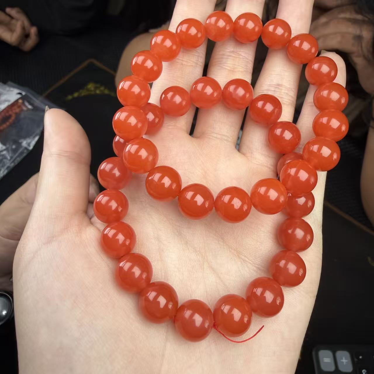 【玉经纶】-201506/HQ51-南红手串-多样性发其一