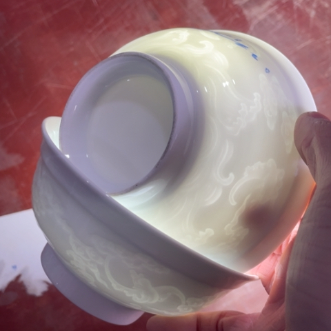 景德镇高温陶瓷5英寸雕刻蝙蝠2个