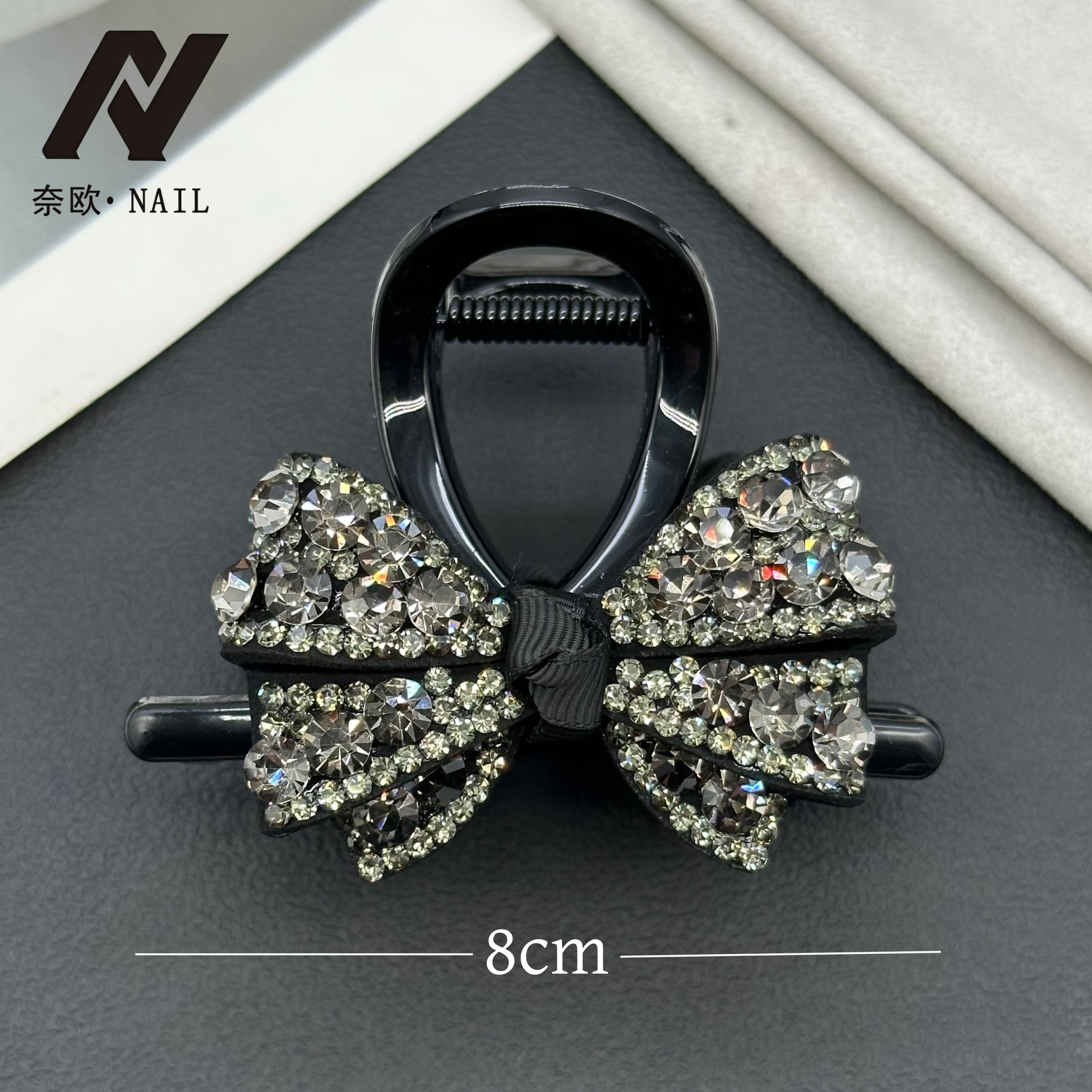 【NAIL·奈欧】设计师系列6420三层立体蝴蝶结抓夹8cm鲨鱼夹