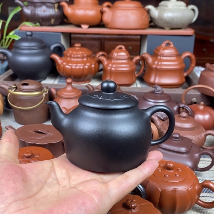 紫砂茶壶如意220cc原矿老紫泥捂灰工艺特价