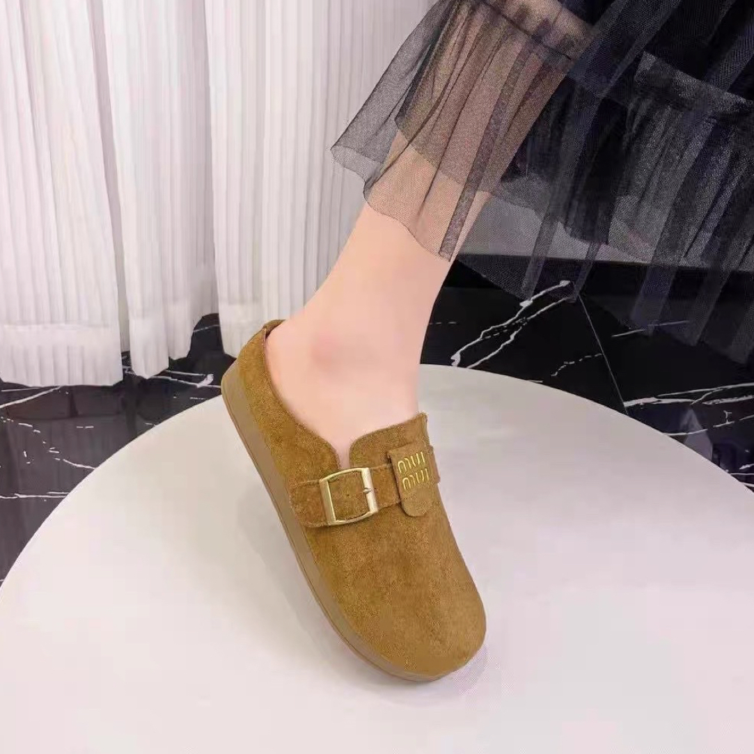 女休闲小皮匠858-1极简风防水台包头拖休闲鞋拖软底