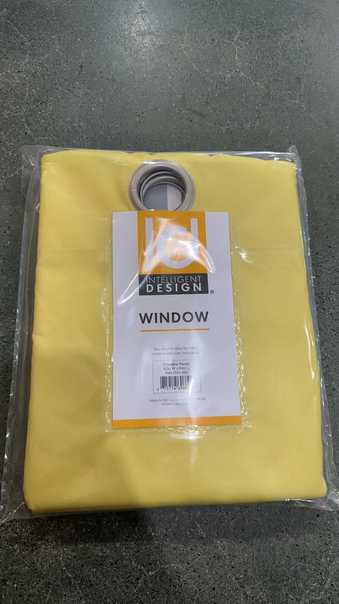 穿杆高品质柠檬黄窗帘单片宽106*高213发1对