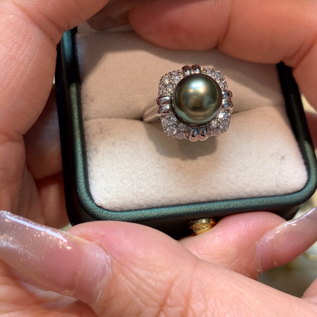 海水珍珠戒指银S925镶嵌