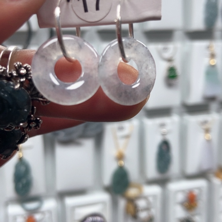 【闪购商品】翡翠耳饰银S925镶嵌耳饰