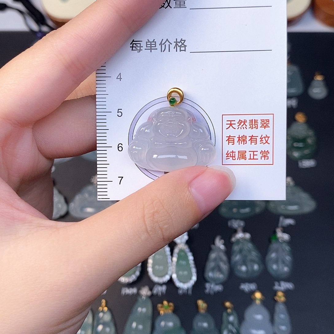 吊坠(不含链)18K金镶嵌翡翠全场缅甸A货翡翠