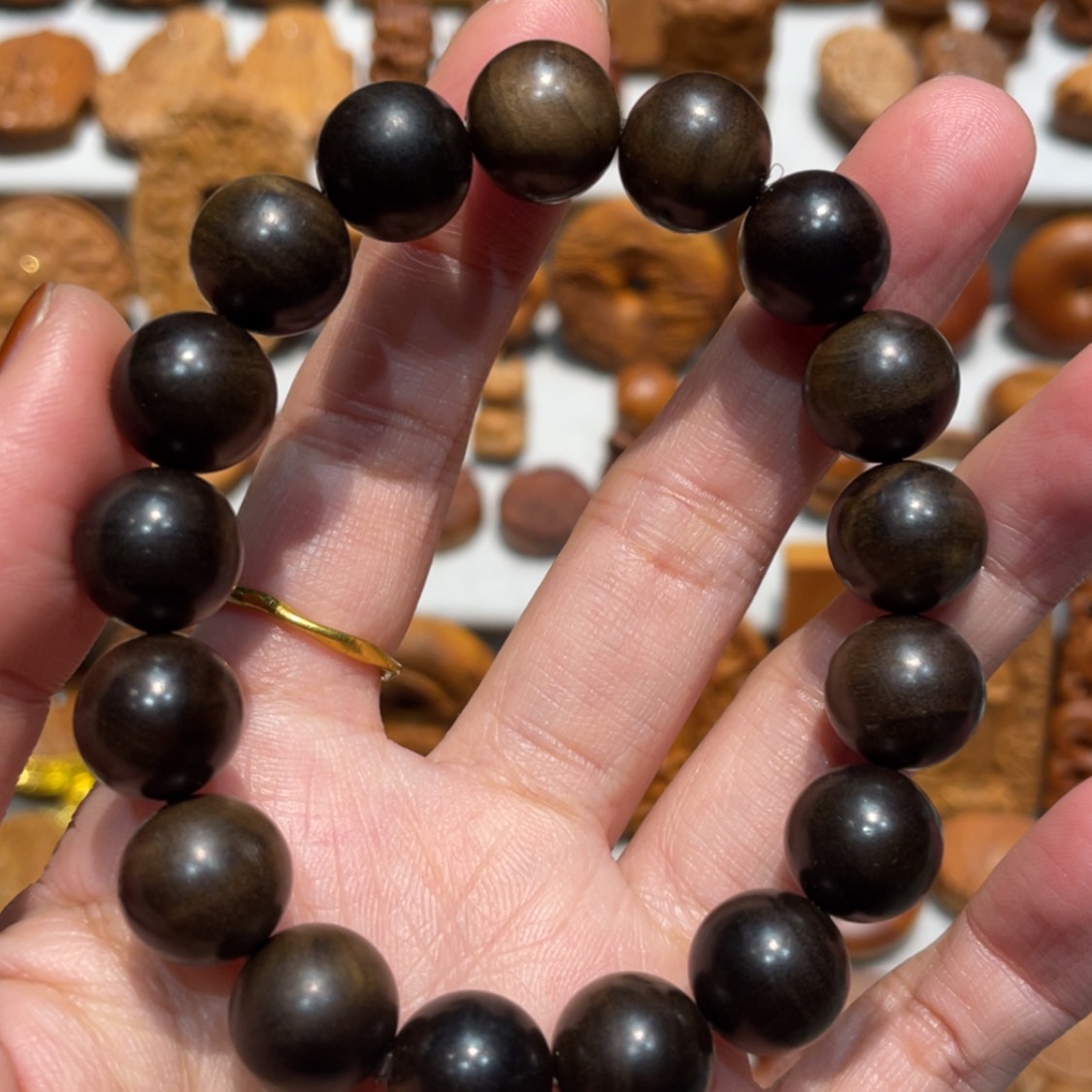 【闪购商品】檀香木手串/手链妮****享阴沉1.2沉水瑕疵