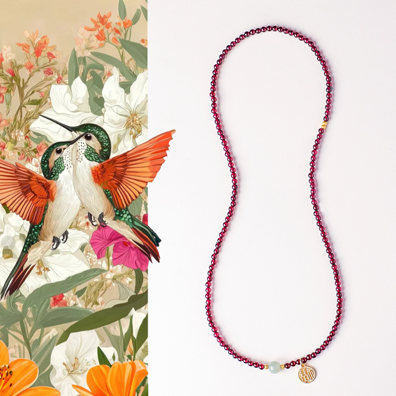 非金属仿水晶手链 轻奢天然多圈4mm6mm红色手链手串