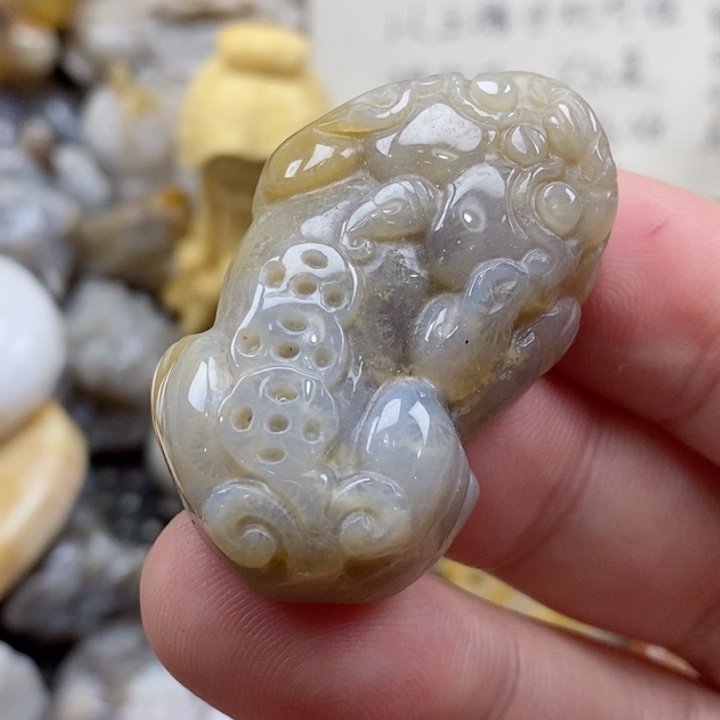 颈饰未镶嵌硅化珊瑚（珊瑚玉）