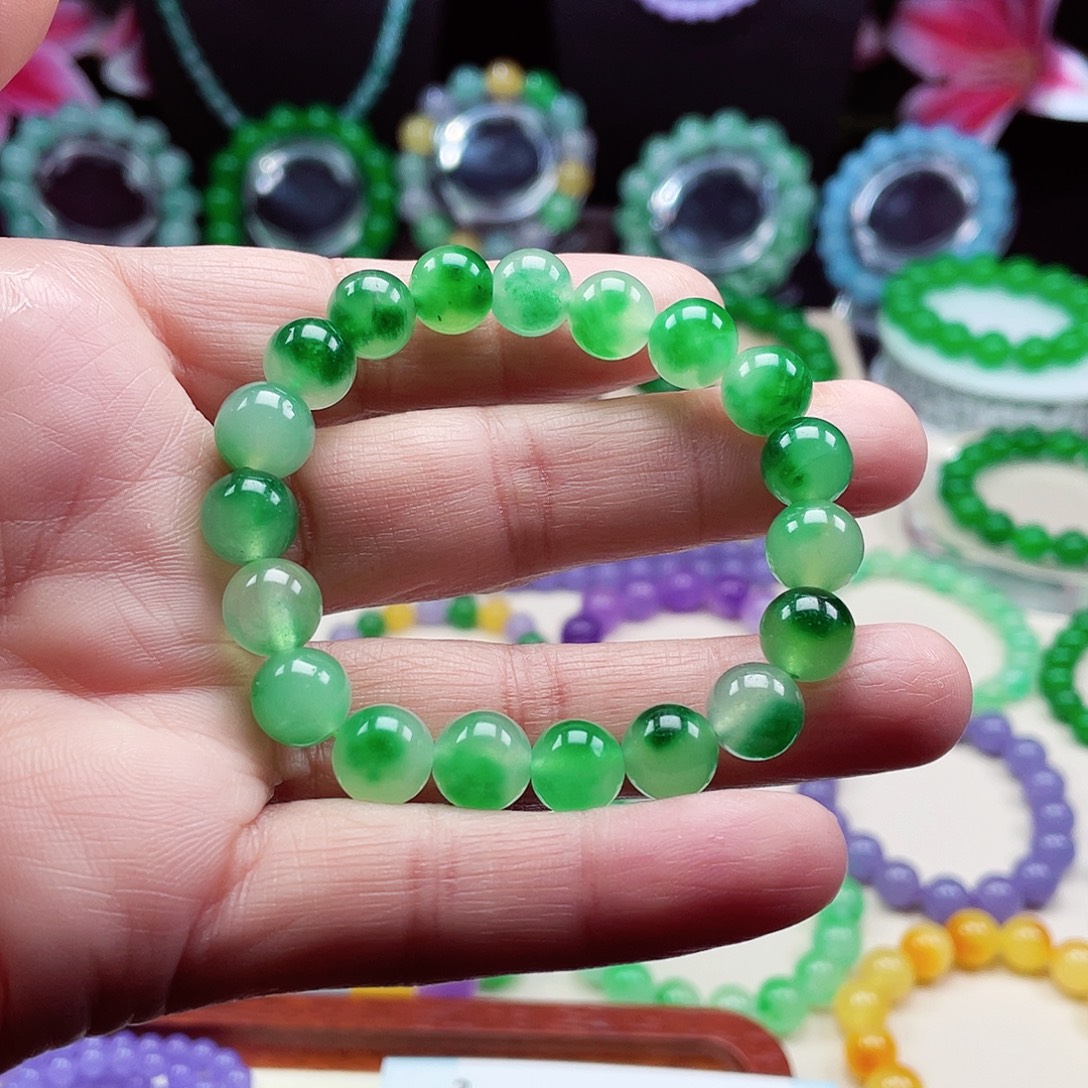 翡翠未镶嵌颈饰卡10翡翠珠链男女款12