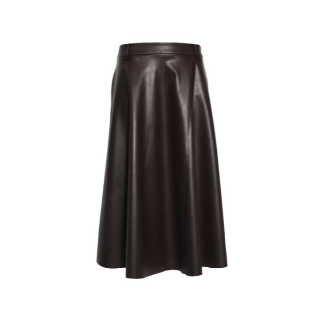 【念一专属】黑色半身裙女中长款皮裙秋季2023新款A字裙伞裙