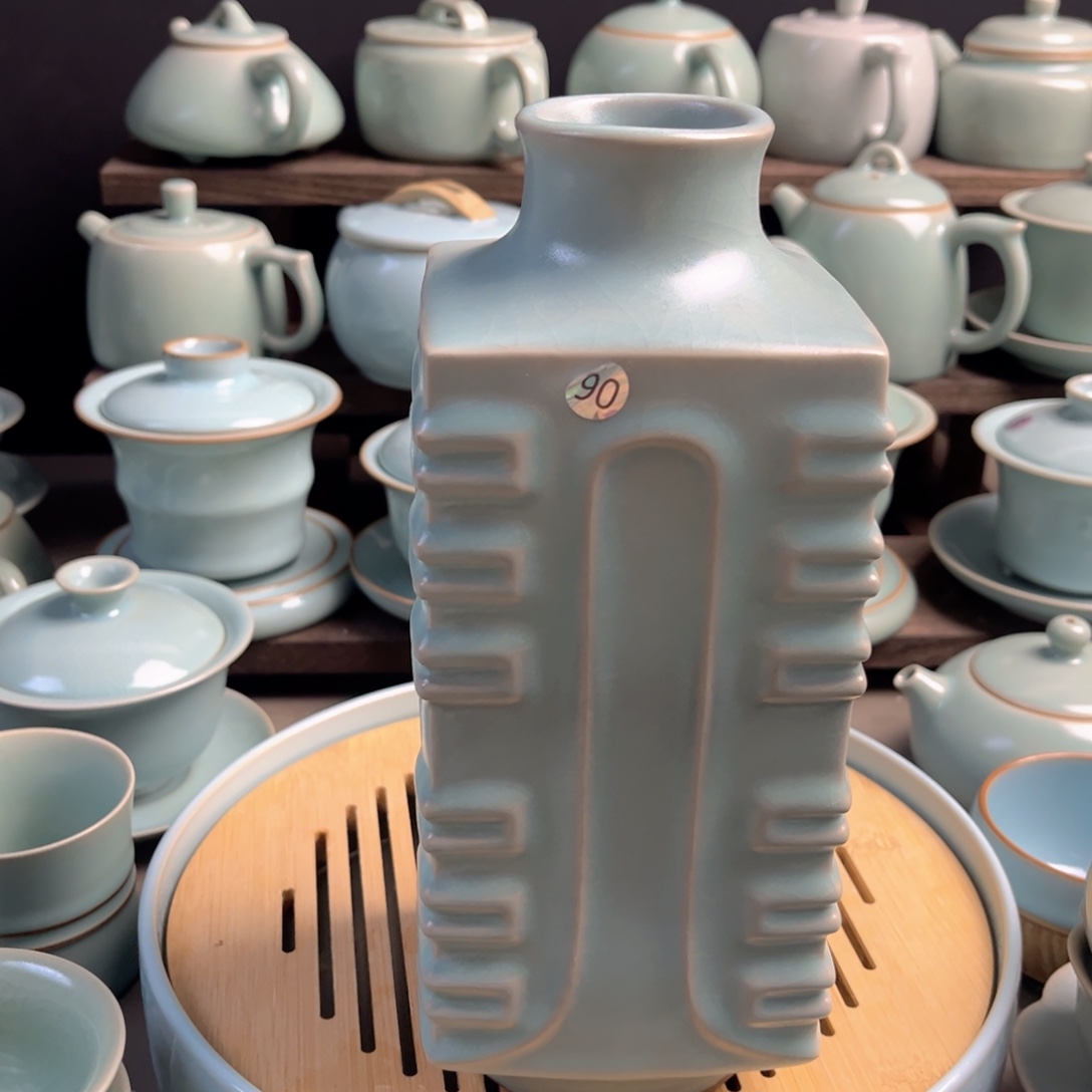 陶摆件瓷仿古釉宗瓶原矿