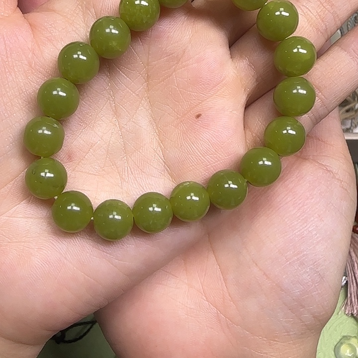 蛇纹石玉合金手链