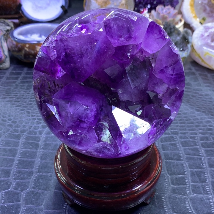 水晶全抛大牙紫开口笑未镶嵌