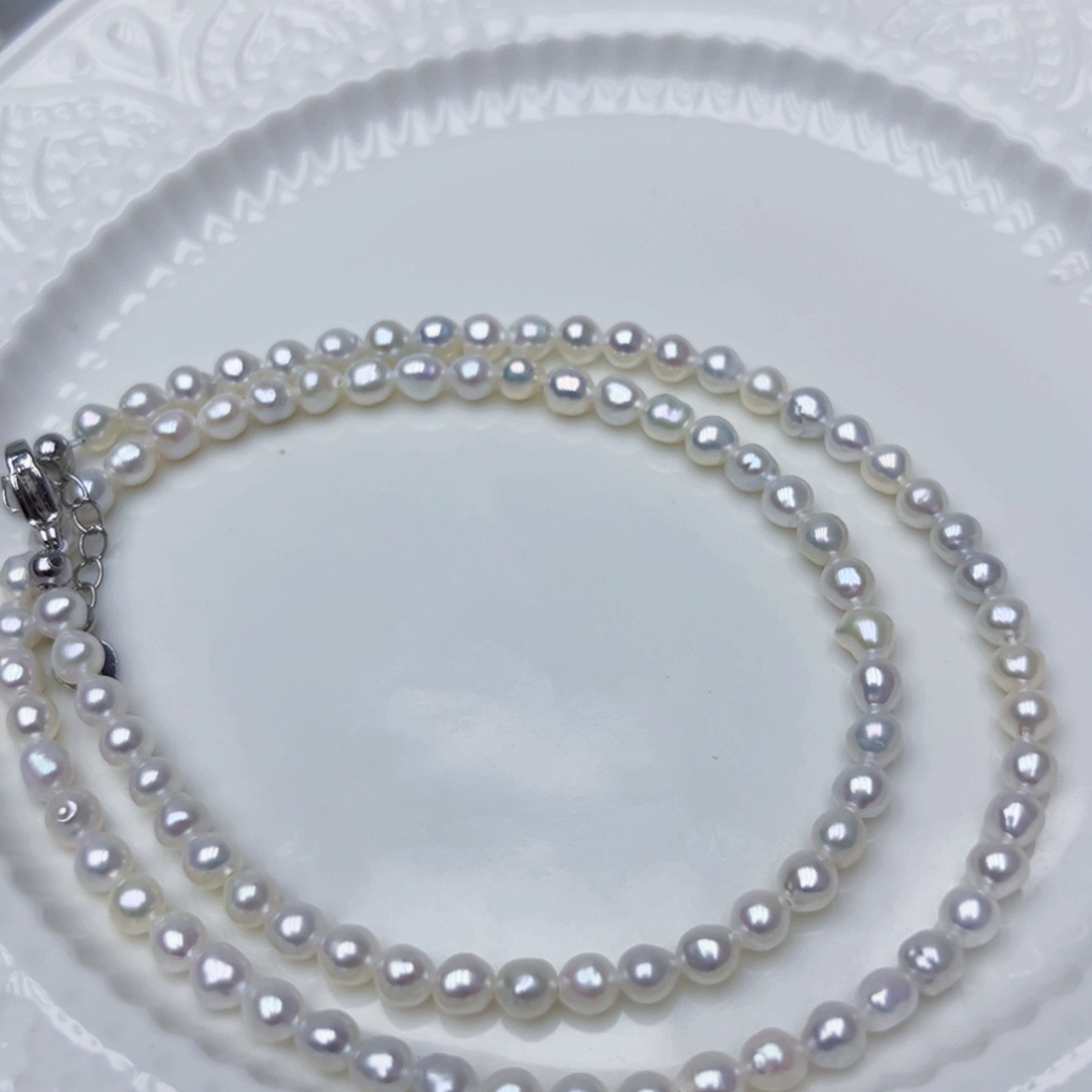 淡水珍珠颈饰银S925镶嵌