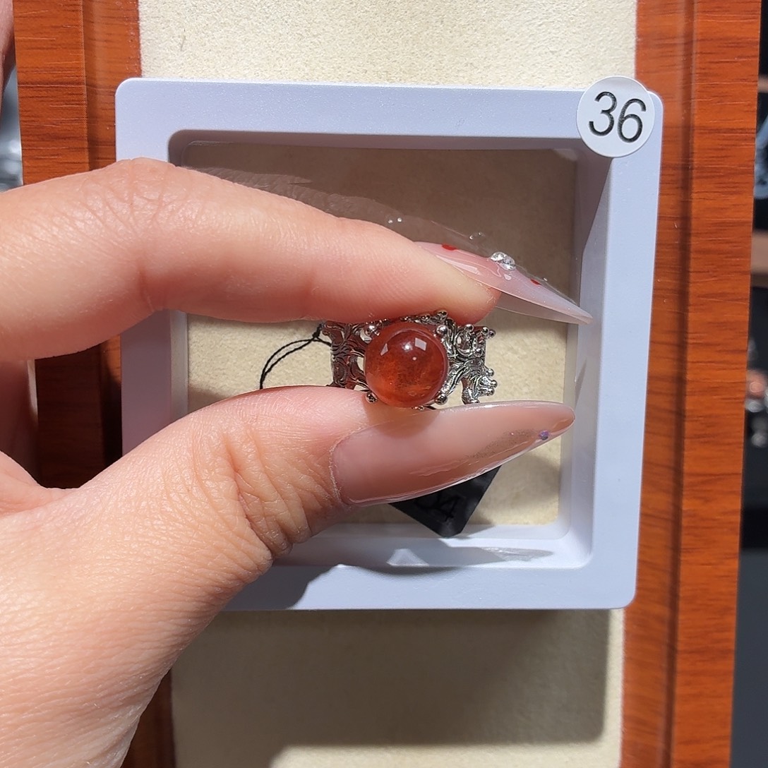 白***白戒指银S925镶嵌水晶