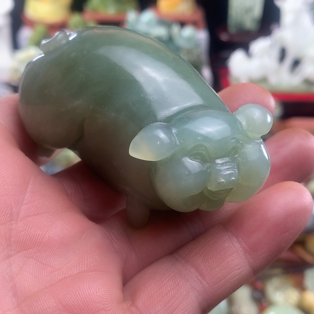 岫玉手把件未镶嵌